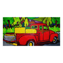 Red Truck by Pilieo photo cards