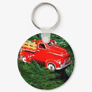 Red Truck Christmas Ornament 2 keychain