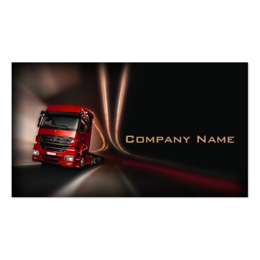 Red Truck In The Motion Card Business Cards (front side)