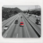 Red Truck On The Freeway Mousepads
