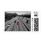 Red Truck On The Freeway Postage