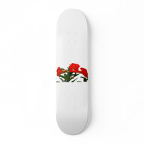 Red Trumpet Flowers cutout photo floral design Custom Skate Board