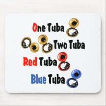 Red Tuba Blue Tuba Mouse Pad
