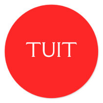 Red TUIT Round Sticker