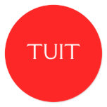 Red TUIT Round Sticker