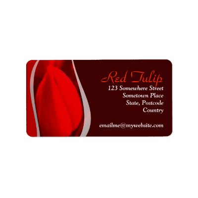 Red Tulip Address Label