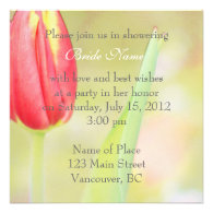 red tulip bridal shower invitations