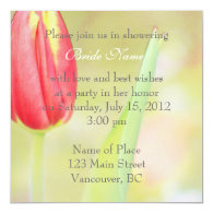 red tulip bridal shower invitations announcement