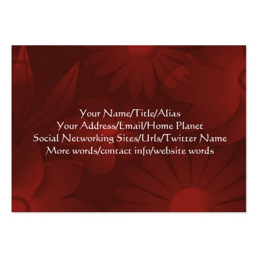 Red Tulip Field Business Card Templates (back side)
