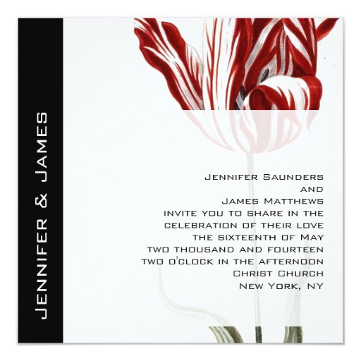 red tulip floral wedding invitations zazzle tulip wedding invitations