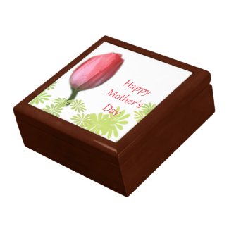 red tulip flower, happy mother's day gift boxes