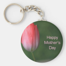 red tulip flower, happy mother's day key chain