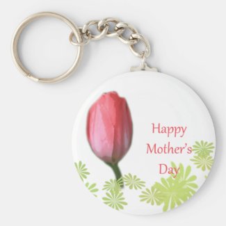 red tulip flower, happy mother's day key chains