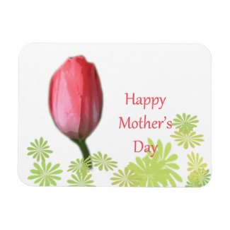 red tulip flower, happy mother's day magnet