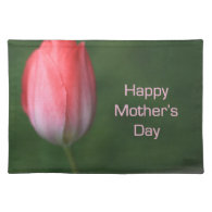 red tulip flower, happy mother's day placemat