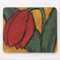 red tulip mouse pad