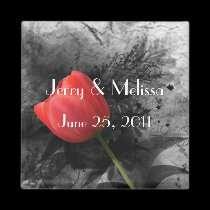 Red Tulip Save The Date Magnet magnets