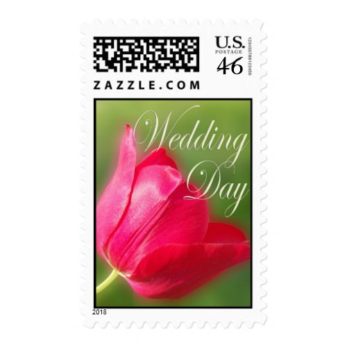 Red Tulip Wedding Day stamp