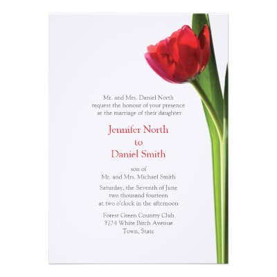 Red Tulip Wedding Invitations