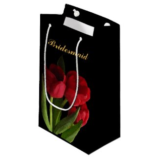 Red Tulips Bridesmaid Small Gift Bag