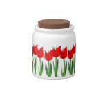 Red Tulips Canister Jar Candy Dish