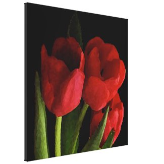 Red Tulips Stretched Canvas Print