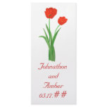 Red Tulips, custom menu cards for weddings Personalized Rack Card