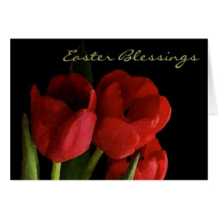 Red Tulips Easter Greeting Cards