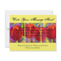 Red Tulips Floral Art Invitation