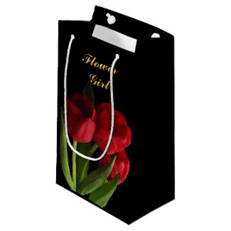 Red Tulips Flower Girl Small Gift Bag