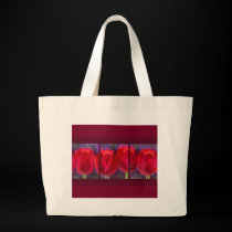 Red Tulips Flowers Painting - Multi bags