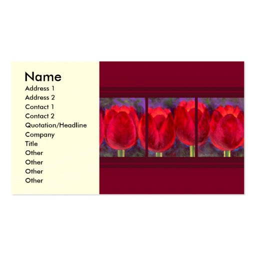 Red Tulips Flowers Painting - Multi Business Card Templates (front side)