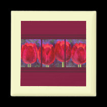 Red Tulips Flowers Painting - Multi magnets by JUDERM Red Tulips Flowers Painting - Multi magnets