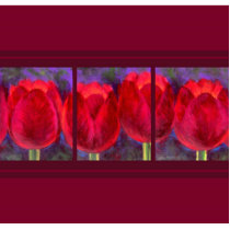 Red Tulips Flowers Painting - Multi photo sculptures by JUDERM Red Tulips Flowers Painting - Multi photo sculptures