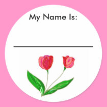 Red Tulips, My Name Is:, ___________________ stickers by eelkat Red Tulips, My Name Is:, ___________________ stickers