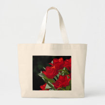 Red Tulips on Black Still Life Bags