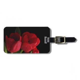 Red Tulips Tags For Bags