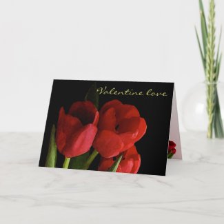 Red Tulips Valentine Greeting Card