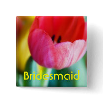 Red Tulips • Wedding Button