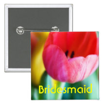 Red Tulips • Wedding Button