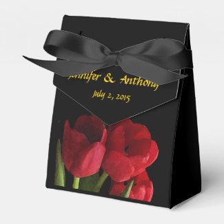 Red Tulips Wedding Favor Box