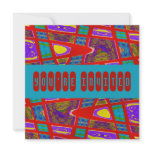 red turquoise invitations