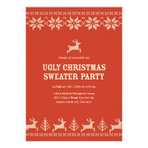 Red Ugly Sweater Party Invitations