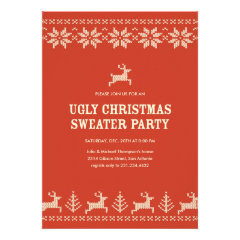 Red Ugly Sweater Party Invitations