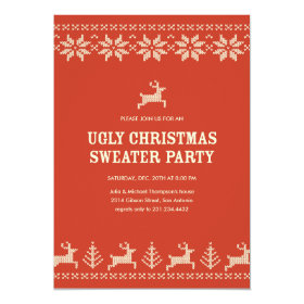 Red Ugly Sweater Party Invitations