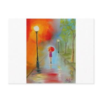 RED UMBRELLA postcard