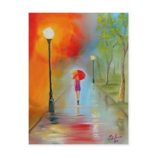 RED UMBRELLA postcard