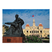 Red Uncle Ho statue, Ho Chi Minh flowers Custom Announcements