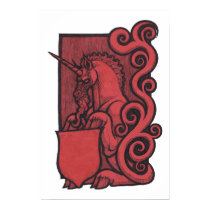 Red Unicorn Gloss Canvas UV posters by FaunTrooper Red Unicorn Gloss Canvas UV posters