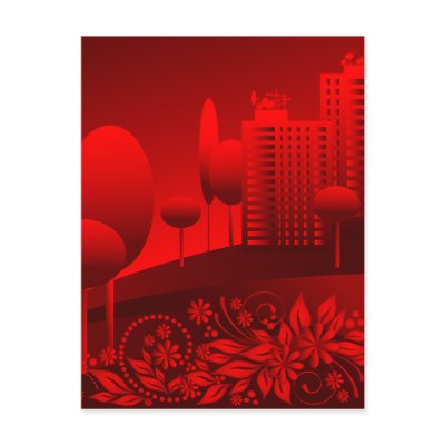 red urban postcards by VioDeSign